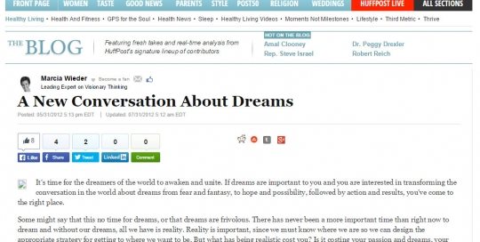 A New Conversation About Dreams - Huffington Post Healthy Living