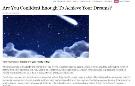 Are You Confident Enough To Achieve Your Dreams - Your Tango