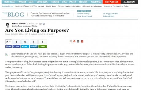 Are You Living on Purpose - Huffington Post Business