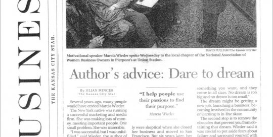 Author's Advice - Dare to Dream Big - Kansas City Star