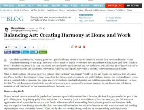 Balancing Act: Creating Harmony at Home and WorkHuffington Post Healthy Living