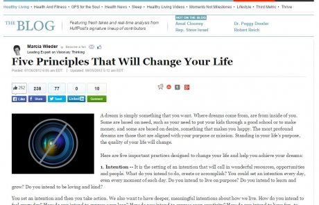 Five Principles That Will Change Your Life - Huffington Post Healthy Living