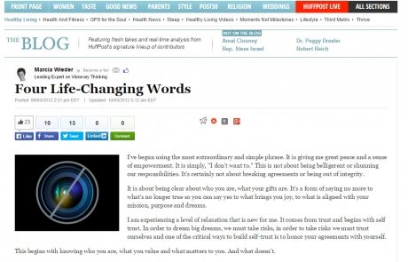 Four Life-Changing Words - Huffington Post Healthy Living