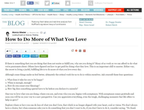 How to Do More of What You LoveHuffington Post Healthy Living