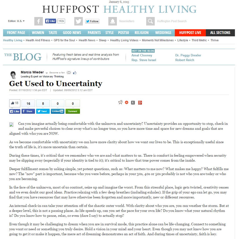 Get Used to Uncertainty Huffington - Post Healthy Living