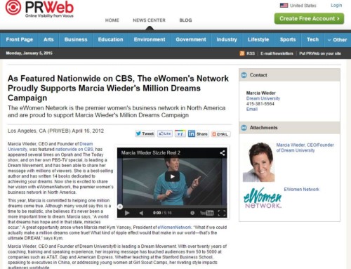 eWomen Network Proudly Supports Million Dreams – PR Web
