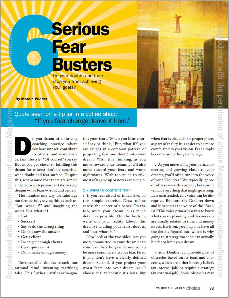 Serious Fear Busters - Choice Magazine