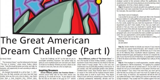 The Great American Dream Challenge - Part I - SF Chronicle