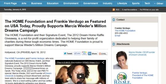 The HOME Foundation is Proud to Support Marcia Wieder - PRWeb