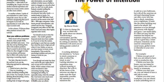 The Power of Intention - SF Chronicle