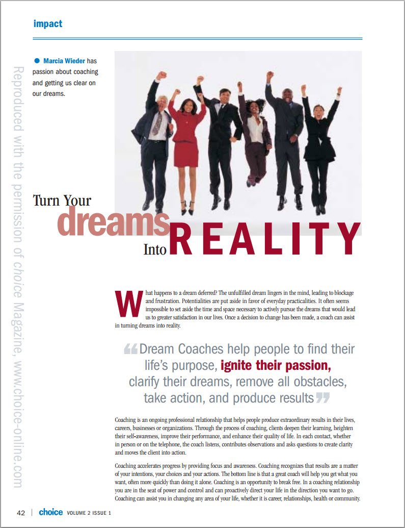 Turn Your Dreams Into Reality - Choice Magazine