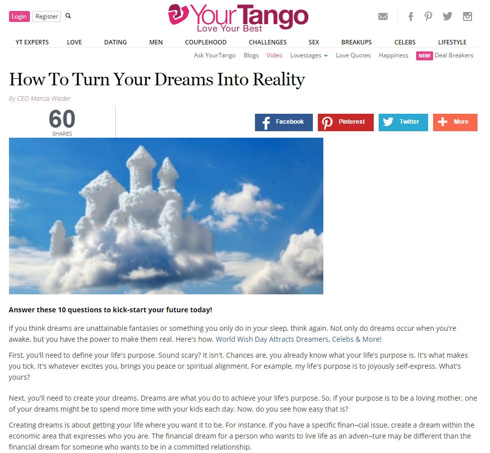 Turn your Dreams into Reality - Your Tango