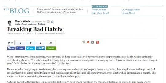 Breaking Bad Habits - Huffington Post Healthy Living